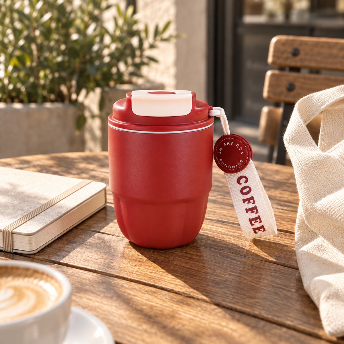 Stainless Steel Coffee Mug in an everyday coffee setting